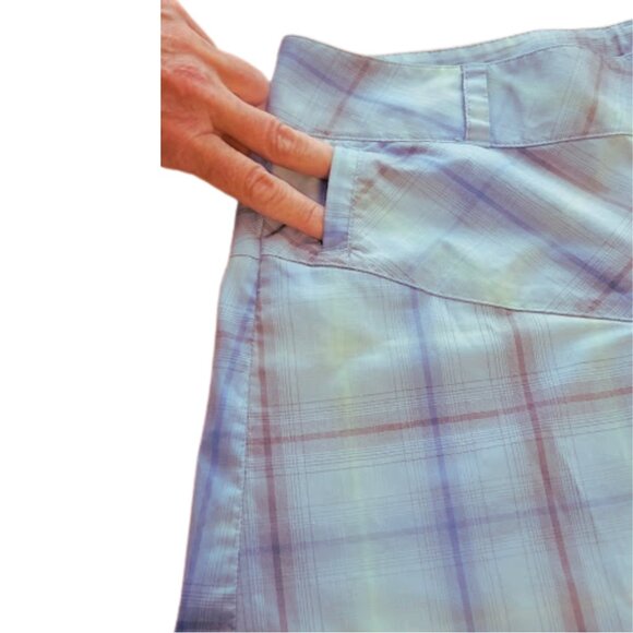 Women Columbia Sportswear Titanium Multi-Color Blue Check Active Shorts Size: 6 - Picture 5 of 12